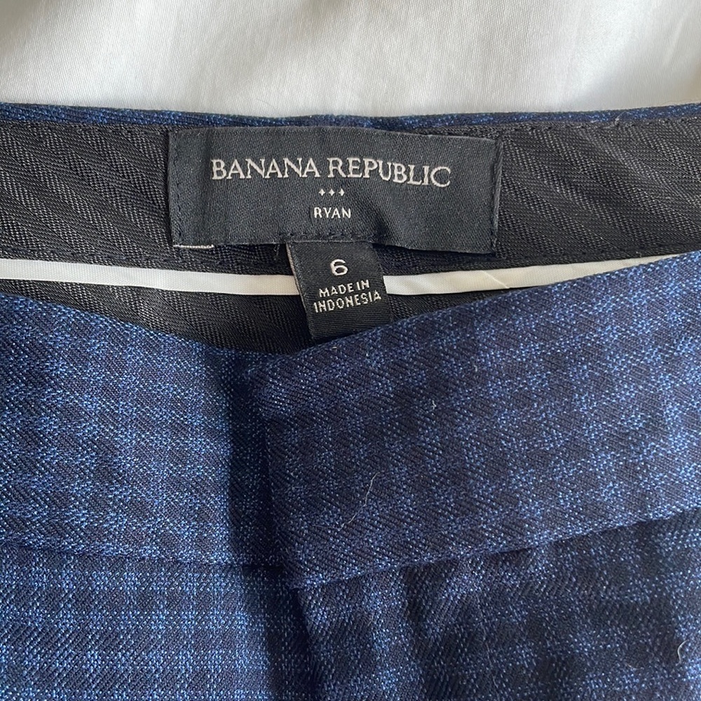 Banana Republic Ryan blue checkered pants
